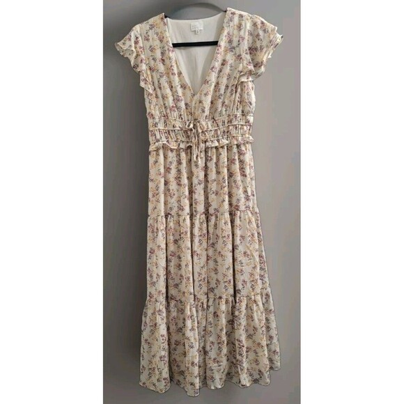 Dee Elly Floral Maxi Dress Size Medium Spring Easter Summer Flowy Romantic - Picture 1 of 8
